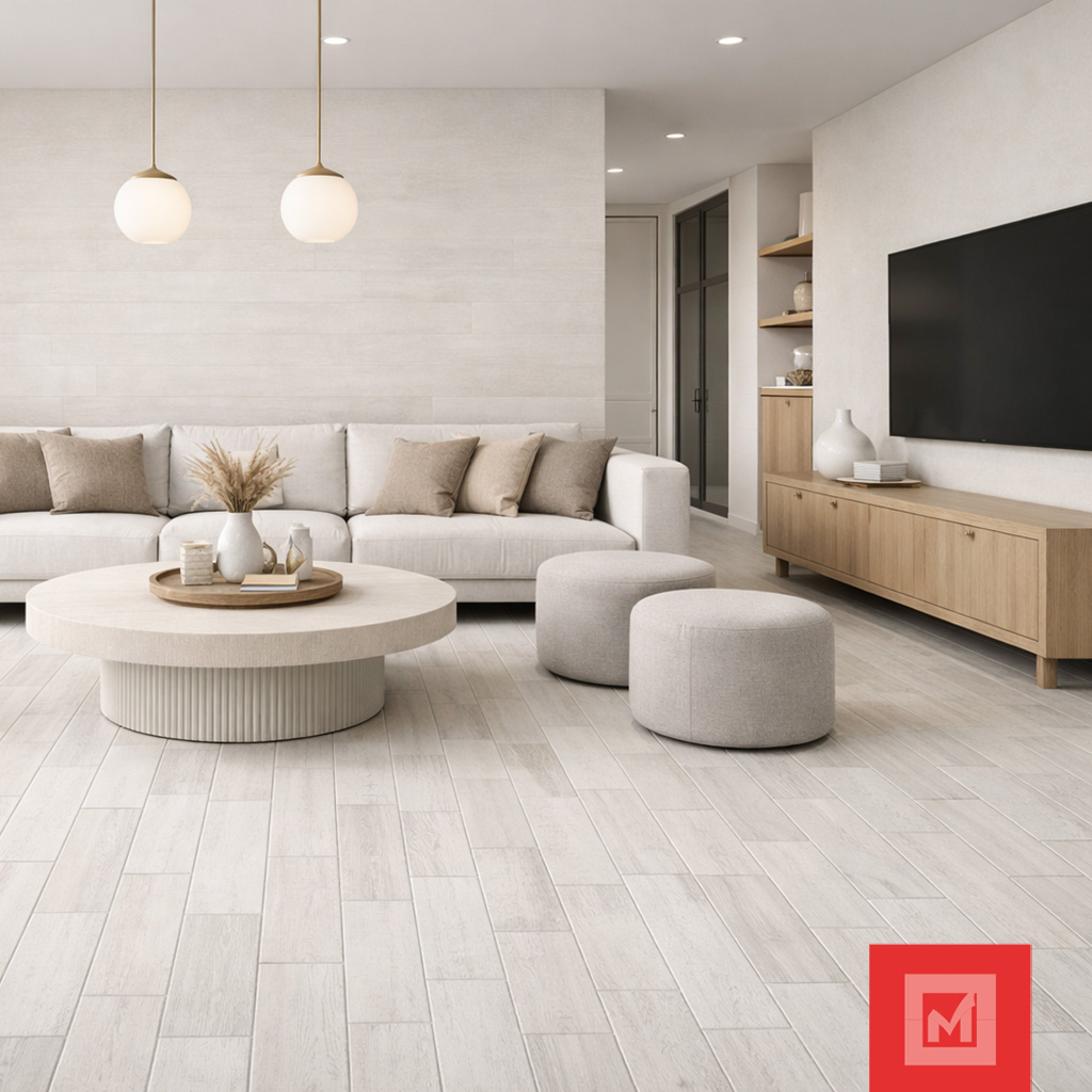 Imagen de Duela Imitación Madera Stella Snow 18x55cm 1